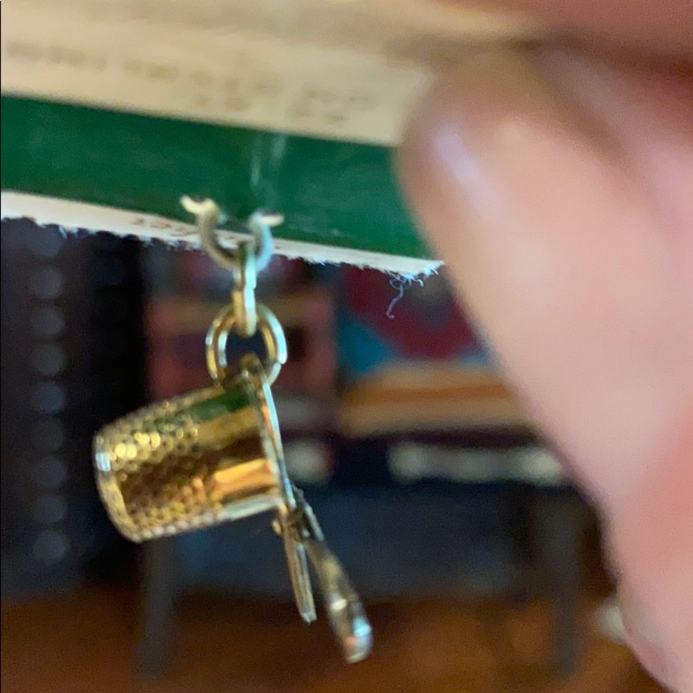 22KT over Sterling ‘Thimble & Scissors’ Charm NWT